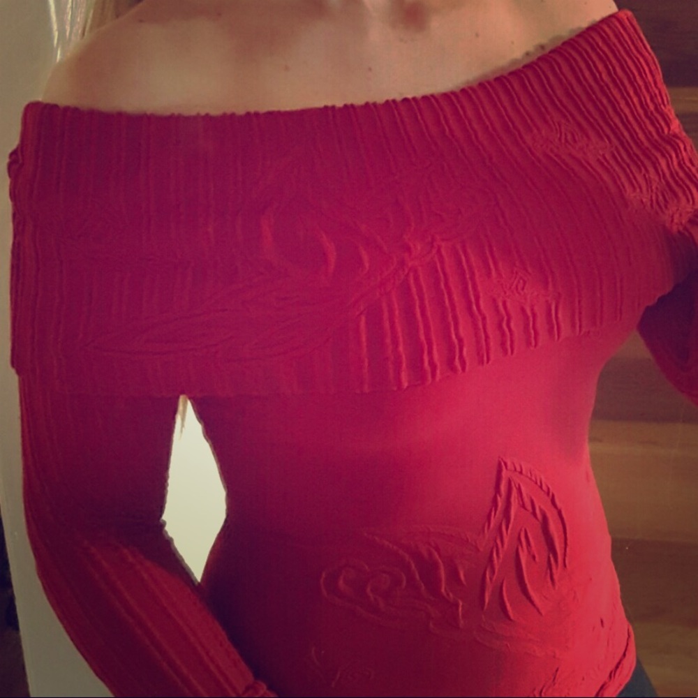 🇧🇷Gorgeous off shoulder Red Top 3D pattern